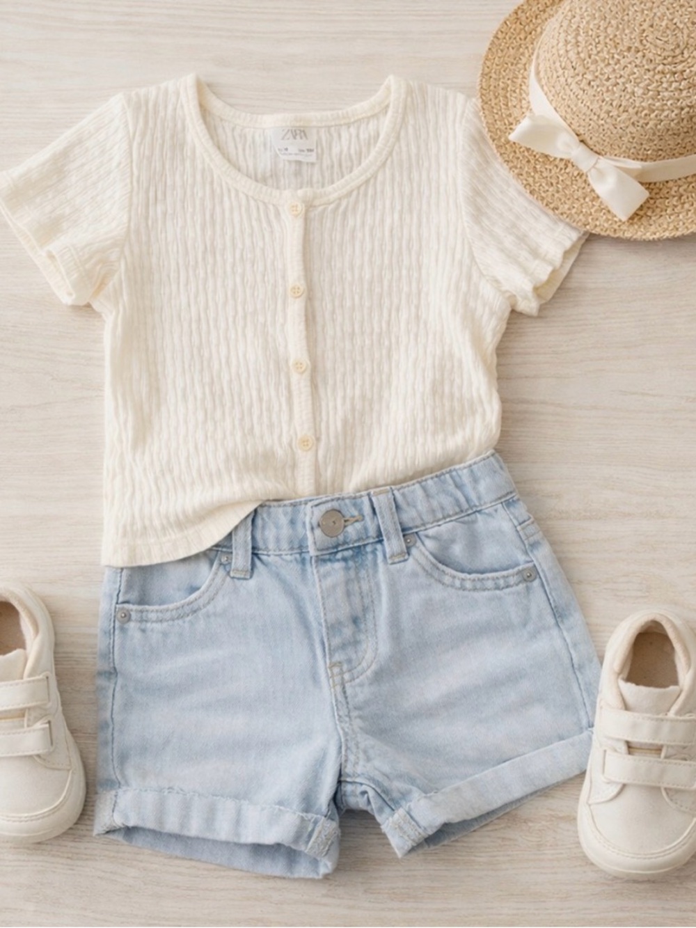 Zara Kids Cream Button-Up Shirt